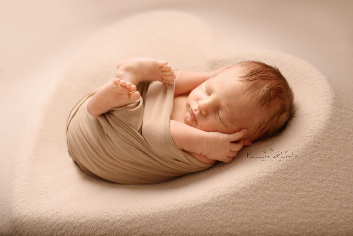 Neugeborenes Baby im Herzen Baby Fotoshooting in Zürich